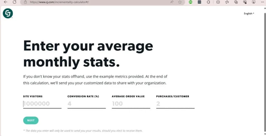 CJ affiliate - incrementality calculator