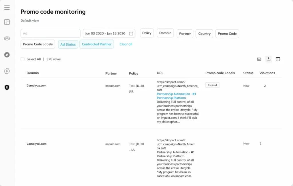 Features - Promo Code Monitoring
