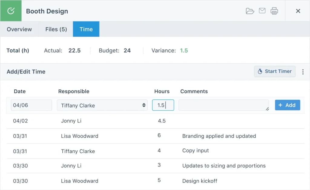 Workzone Time tracking