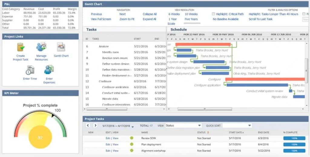 Netsuite Gantt Charts & Timeline view