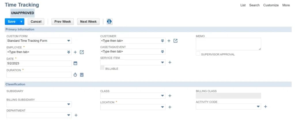 Netsuite Time Tracking & Productivity Insights