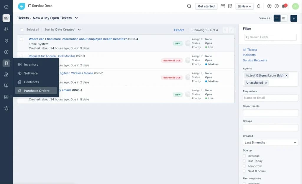 FreshService Order Tracking