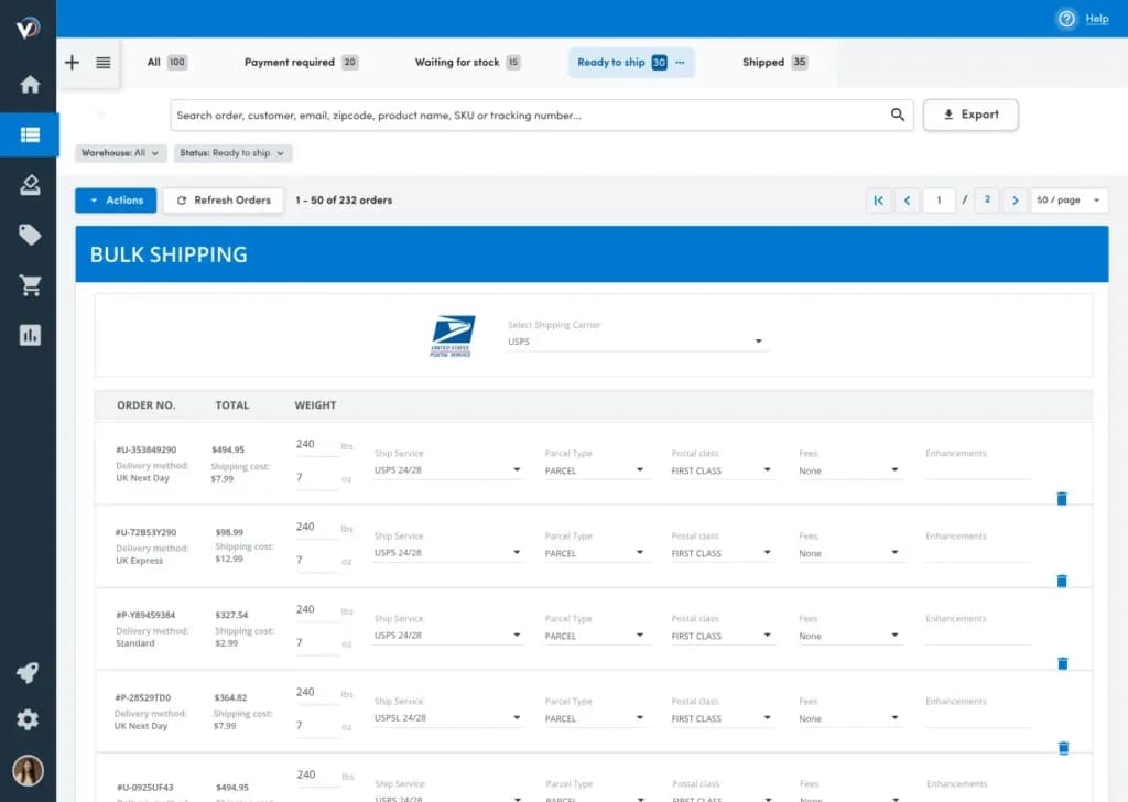 Veeqo Management of Shipping