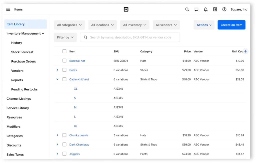 SquareUp Quick Inventory Counting