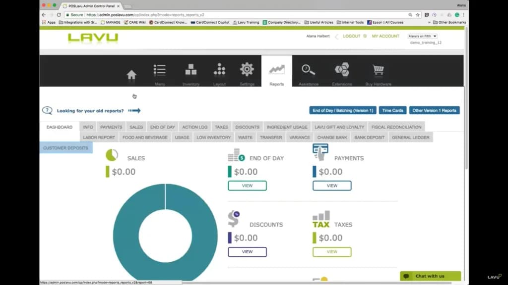 Lavu Dashboard