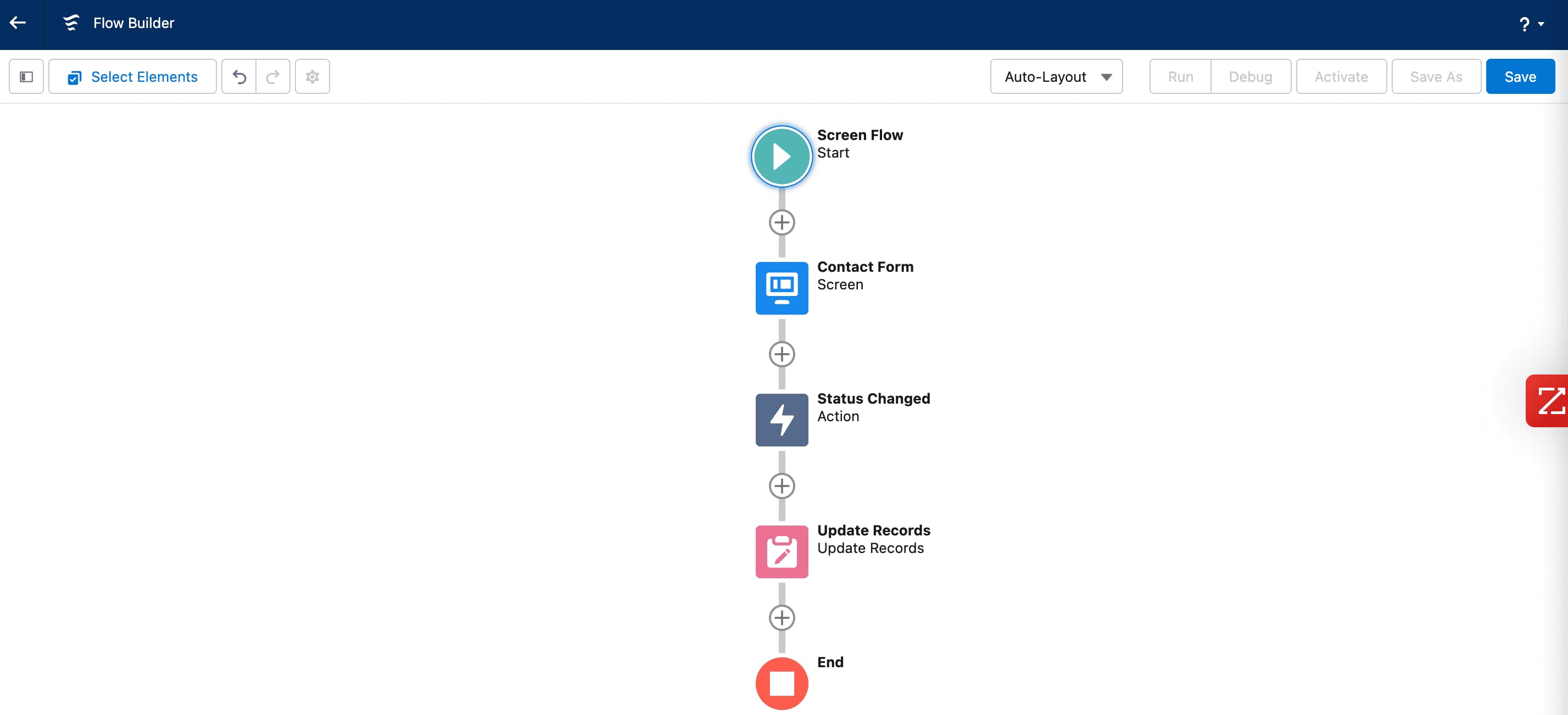 salesforce crm screen flow builder