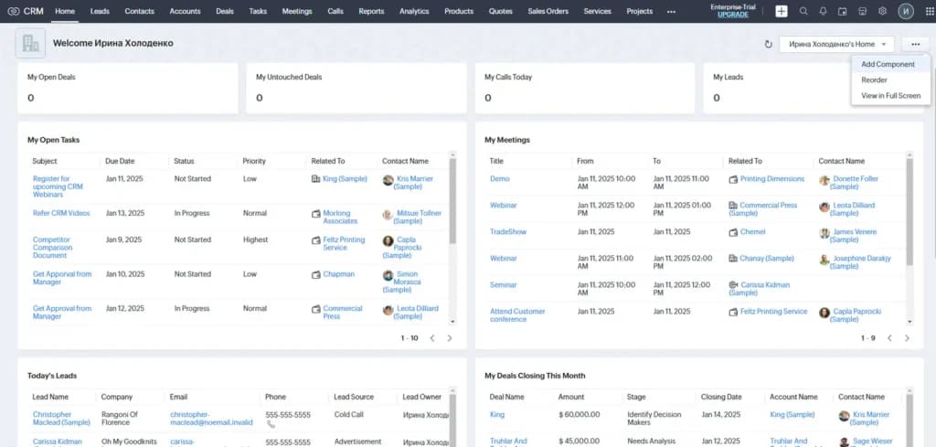 ZOHO Dashboard