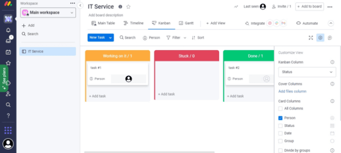 Analytics & Reports workspace monday ITSM