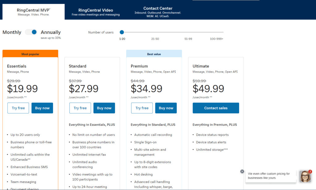 ringcentral phone plans