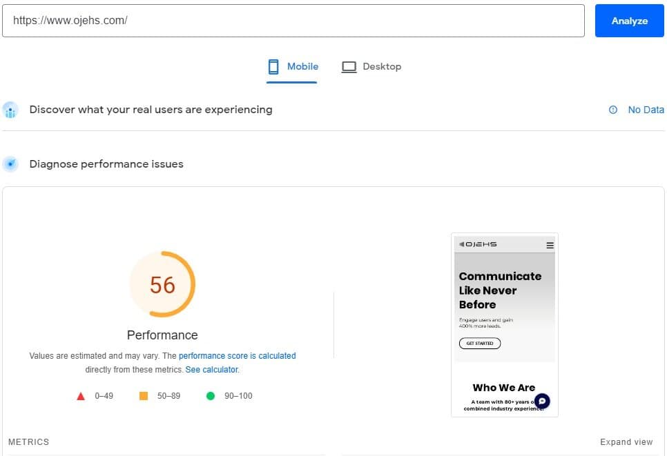 wix page speed