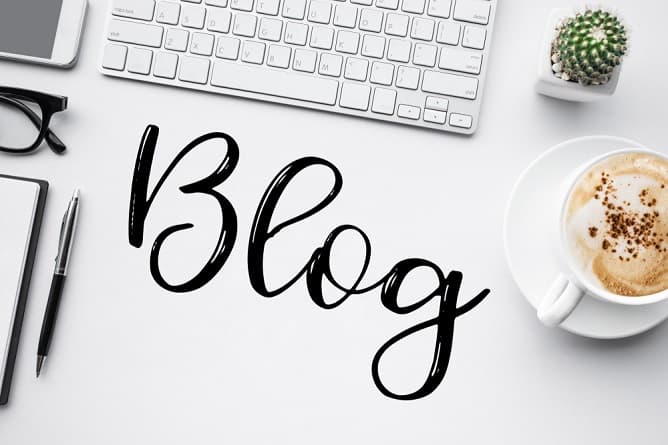 blog concepts ideas with white worktable