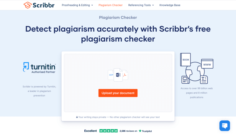 Scribbr ease of use for uploading documents