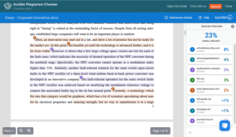 Scribbr ease of use of identifying sources