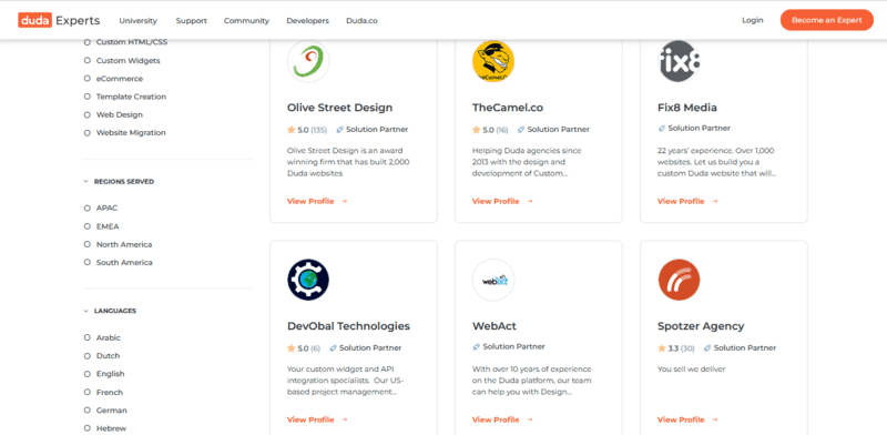Duda experts - hire an expert from the marketplace