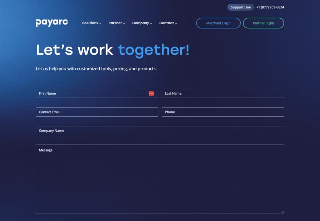 Payarc support form