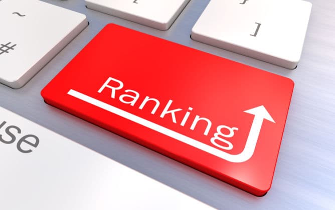 A Colourful 3d Rendered Illustration showing the word Ranking