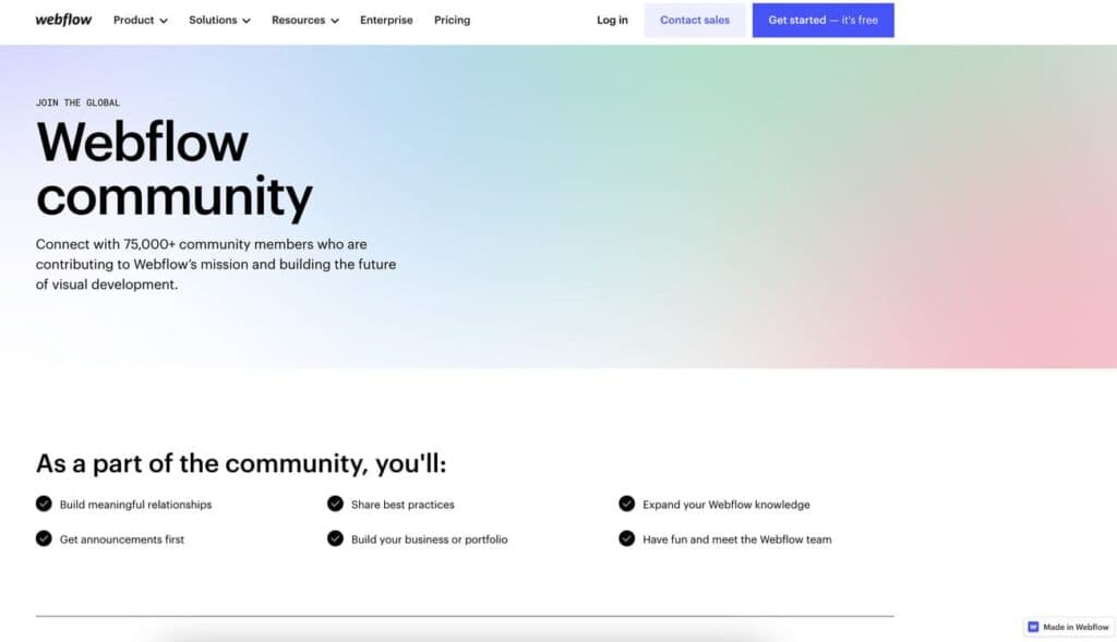 Webflow Community Screenshot