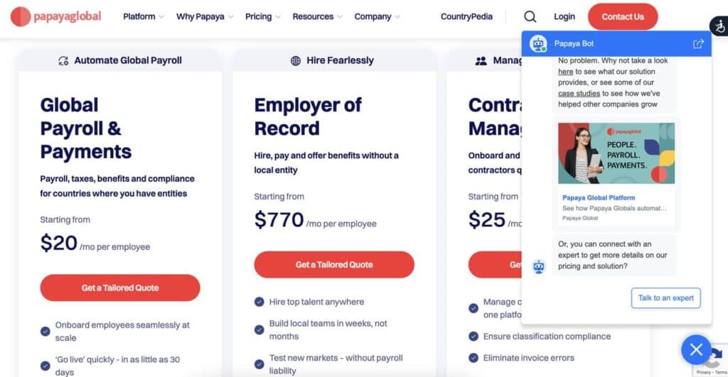 Papaya Global Chatbot