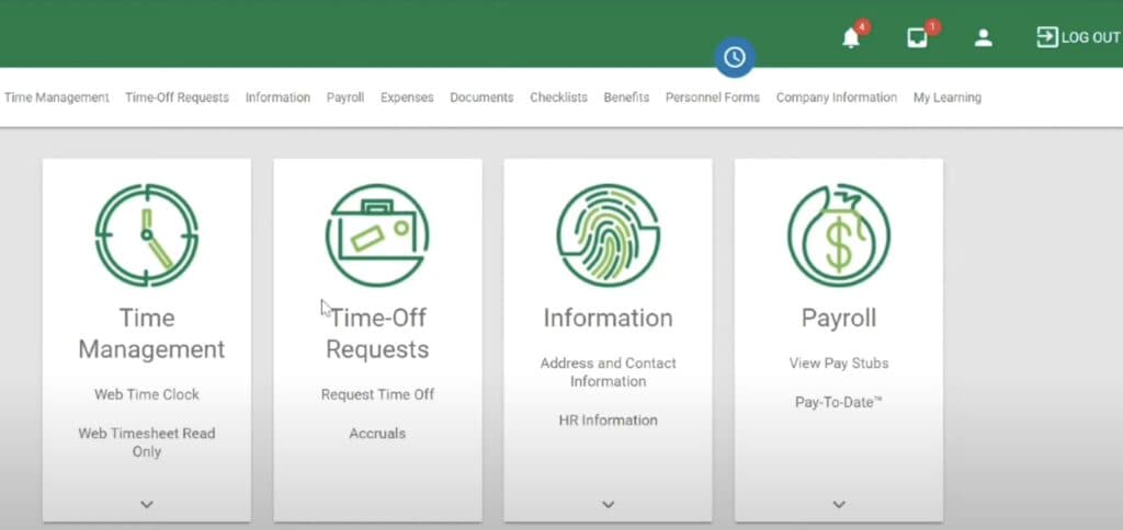 Paycom payroll Emplyee Dash