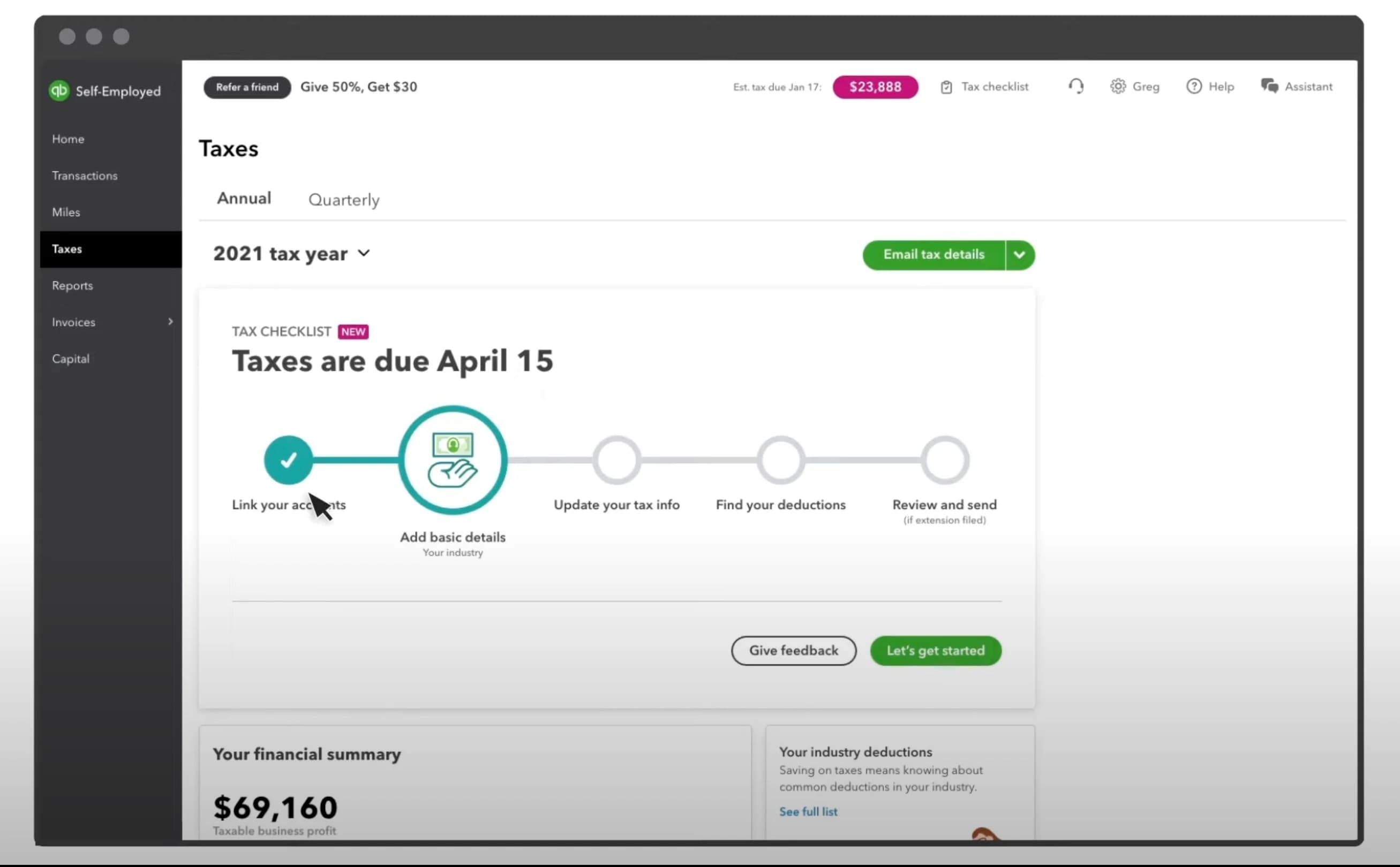 QuickBooks filing taxesin software