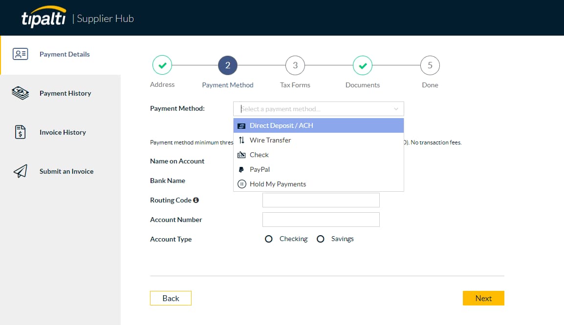 Tipalti Accounts Payable supplier payment