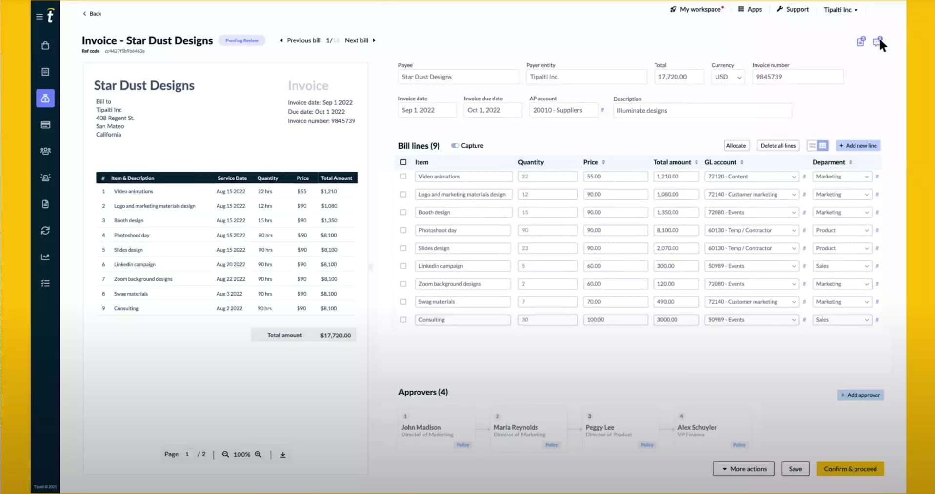 Tipalti Accounts Payable invoice management