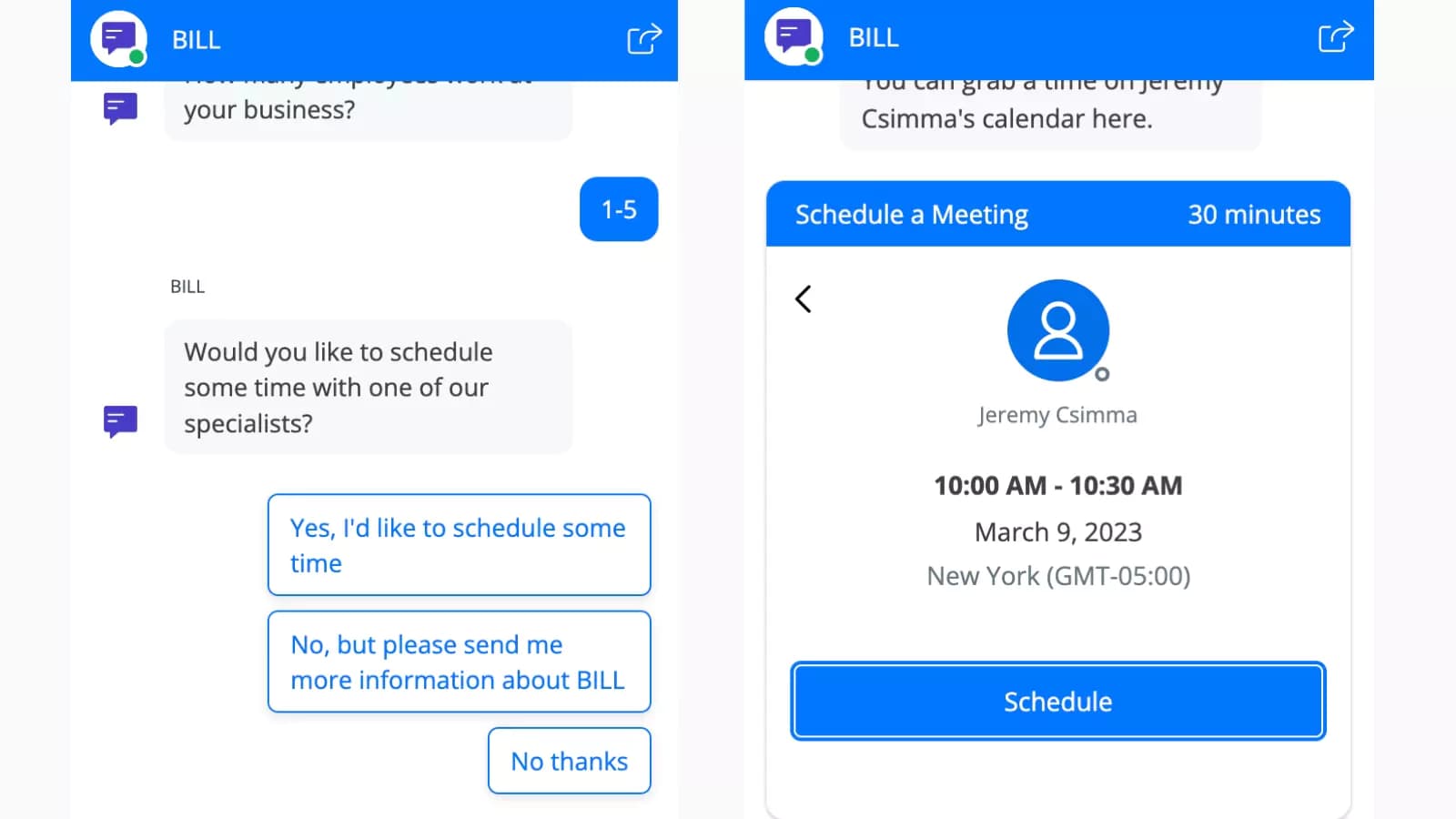 bill.com Accounts Payable chatbot support