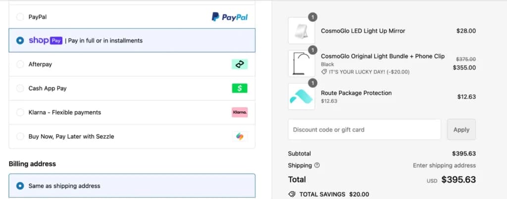 shopify Custom payment types