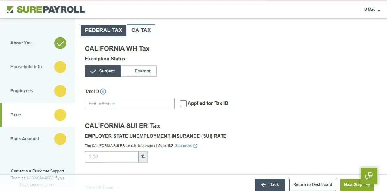 Surepayroll taxes