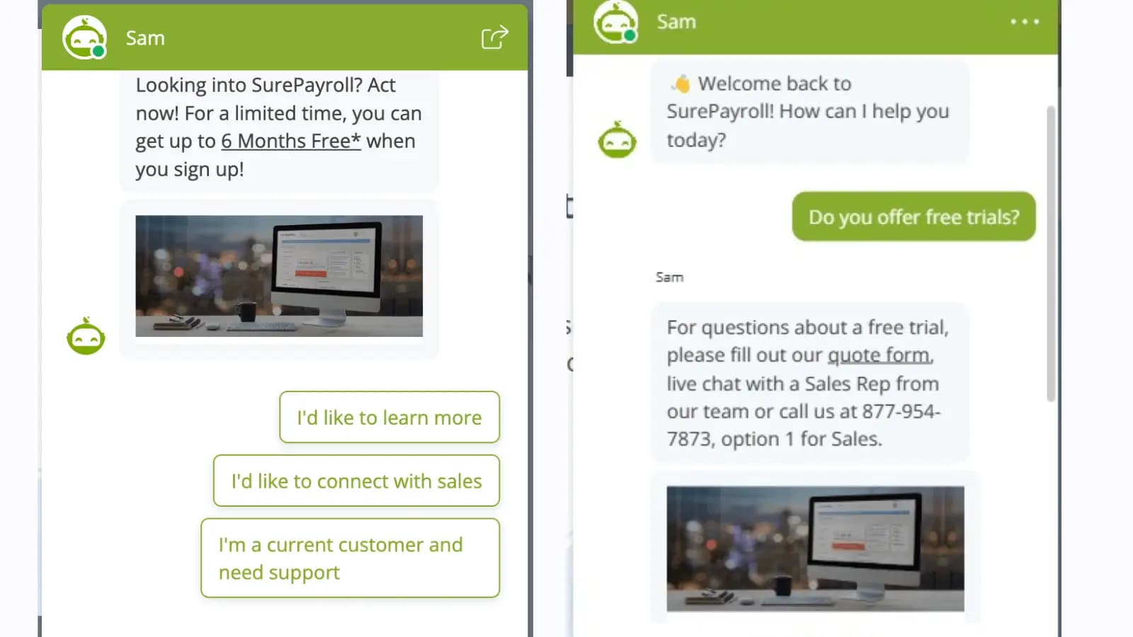 Surepayroll online chatbot
