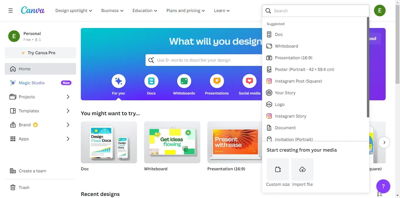 Creating a professional presentation on Canva