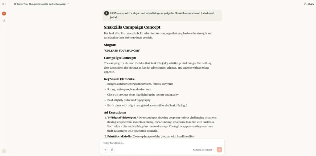 Claude AI Automated Text Creation