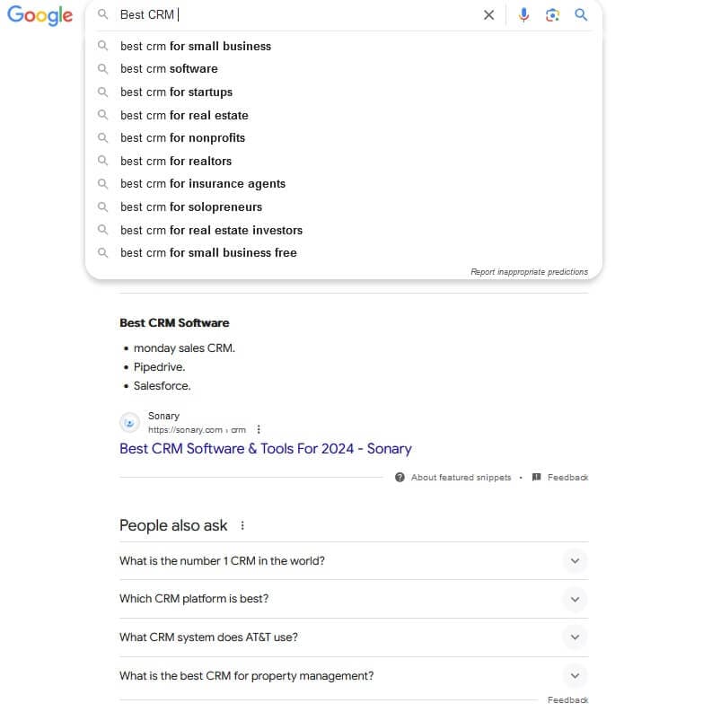 Google SERP keyword positions