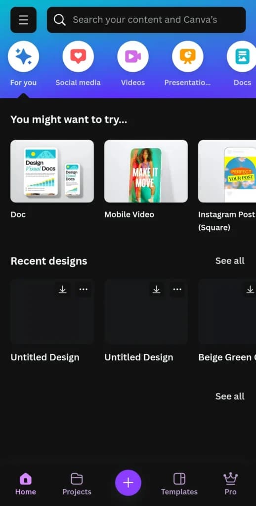 canva home