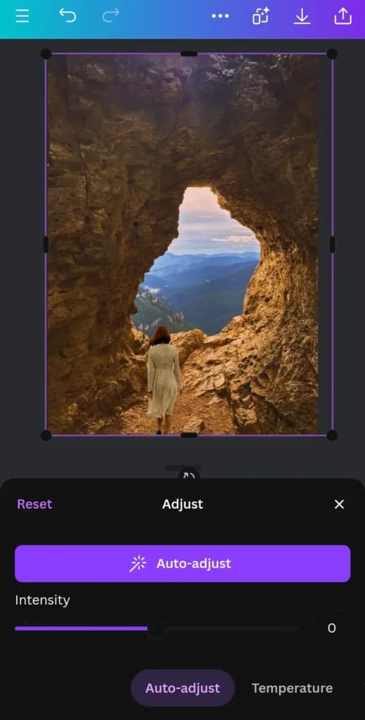Canva Android Auto-adjust
