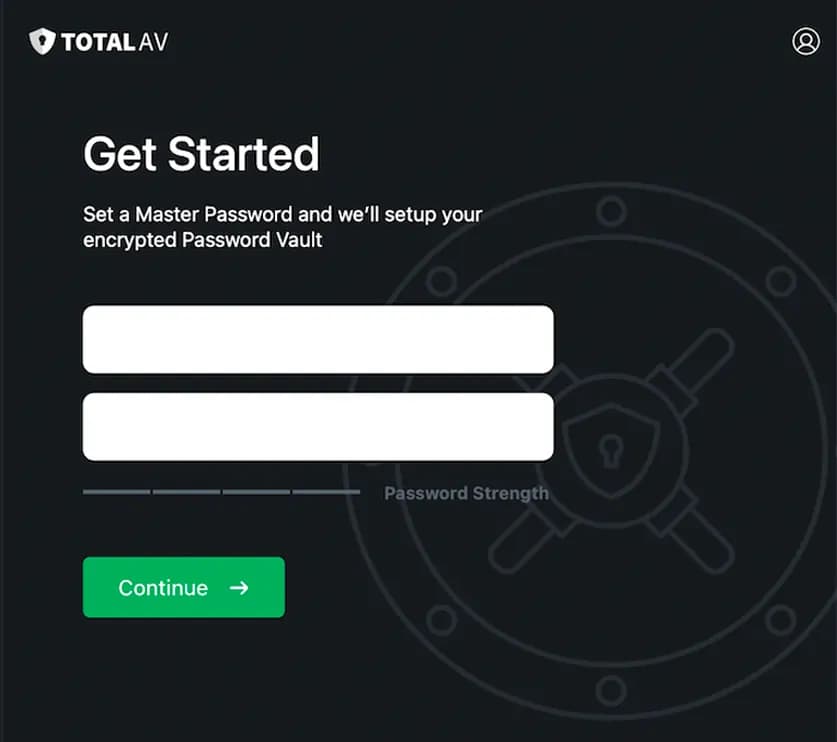 Master password protection for vault access