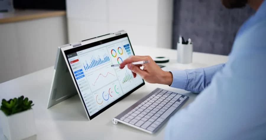 Man checking his marketing analytics