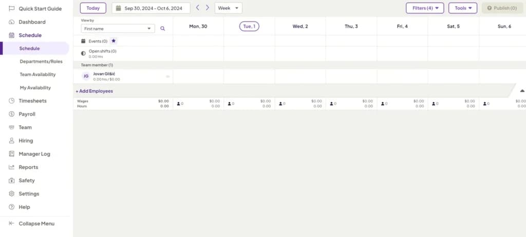 Homebase Scheduling