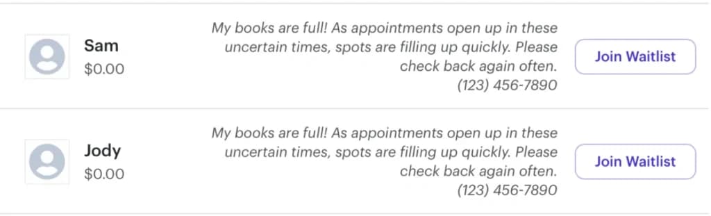 schedulicity Waitlist
