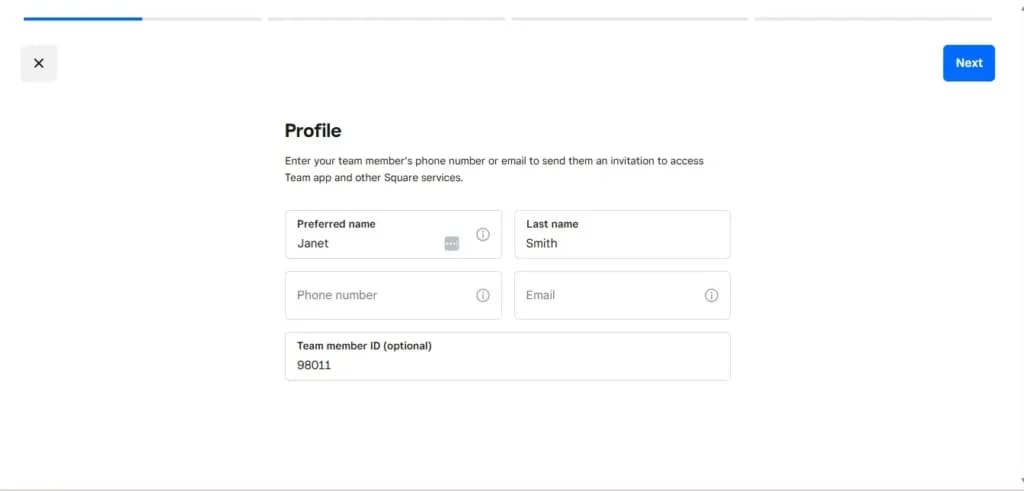 Square appts - team members