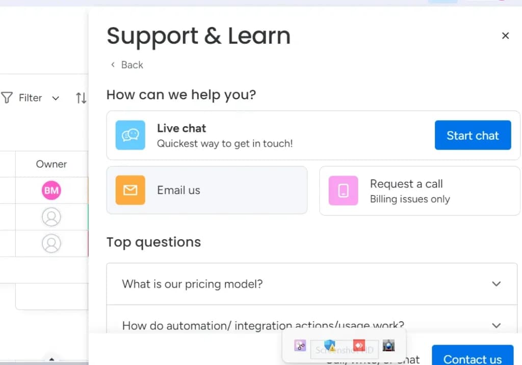 Monday.com support & learn
