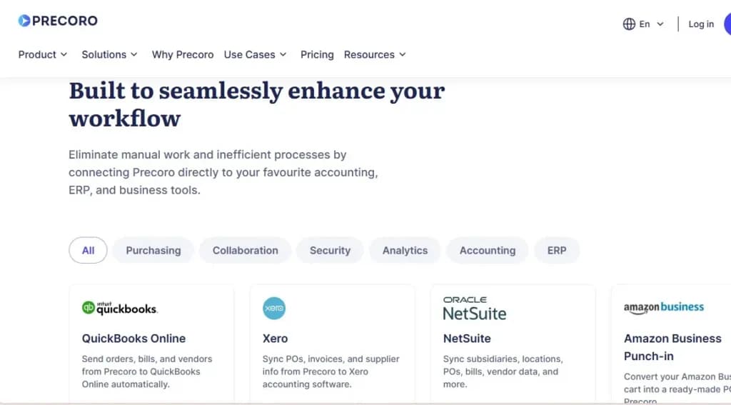 Precoro - integrations