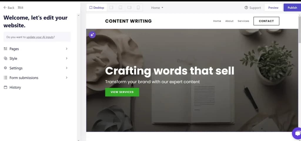 B12 content writing