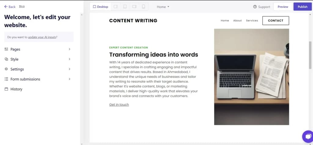 B12 transforming ideas into words