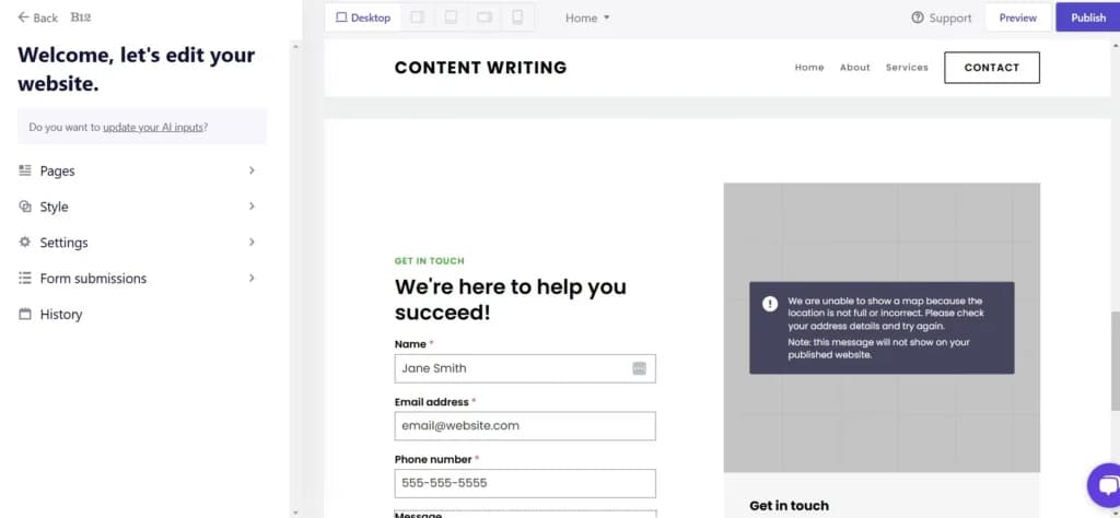 B12 Editing content
