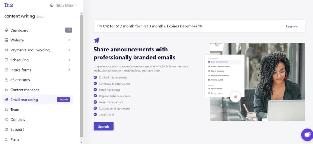 B12 email marketing