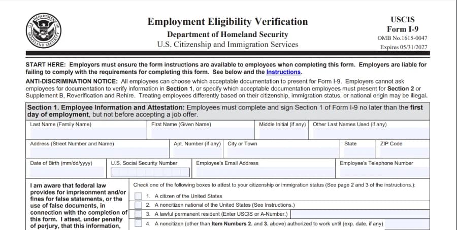 I-9 Form