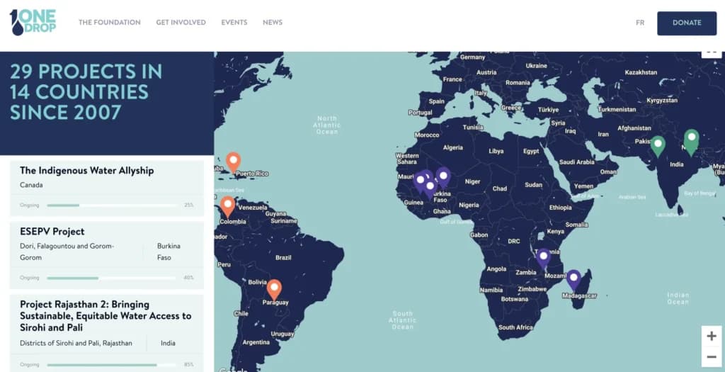 map Charity water