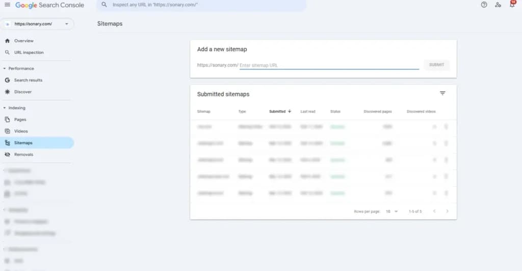 submit sitemap to google
