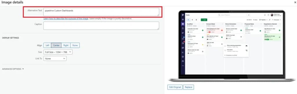 Optimize images with alt text
